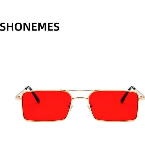 Fashion Small Rectangle Sunglasses Women Vintage Design Eyewear Retro Female Clear Lenses Tiny Skinny Sun Glasses