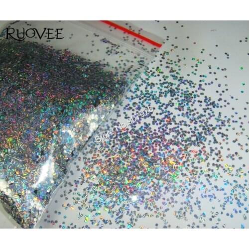 1mm 040inch Strip Holograph Silver Hexagon Flake Spangle Shape nail glitter for Gel polish acrylic and Makeup decoration