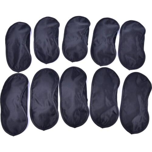 10pcs/lot Soft Eye Mask Shade Cover Travel Rest Eye Sleeping Mask Satin Blindfold Soft Eye Shade Nap Cover Blindfold Sleeping