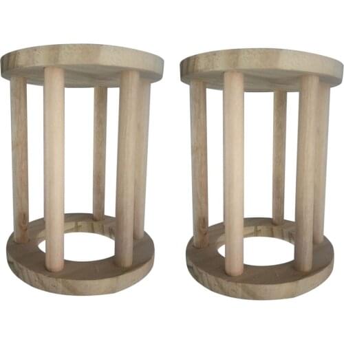 2pcs Hay Feeder Natural Wood Hay Grass Rack Food Dispenser for Guinea Pig