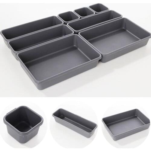 8pcs/set Adjustable Drawer Organizer Box Trays Make Up Cosmetics Sundries Divider Holder Kitchen Bathroom Closet Jewellery Box