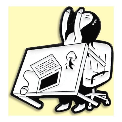 Quit Computer Game Enamel Pin Overturn The Table Brooch Backpack Clothes Lapel Cartoon Jewelry Gift for Friends