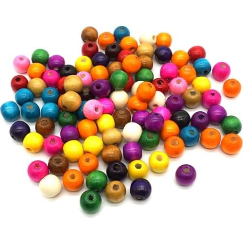 100pcs/lot Natural Wood Bead 5x6 7x8 9x10 11x12mm Eco-friendly Big Hole Round Wooded Beads for DIY Jewelry Making Finding Craft