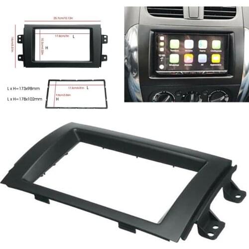 Black Stereo Radio Plate Frame Panel Double Din For 2007-13 Suzuki SX4