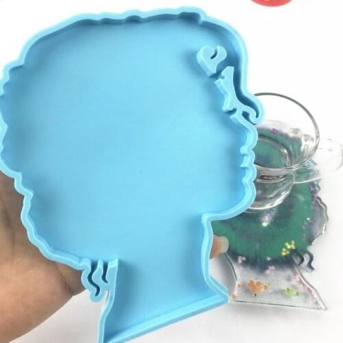 DIY Crafts Human Head Series Epoxy Resin Mold Keychain Pendant Silicone Mould A0NF