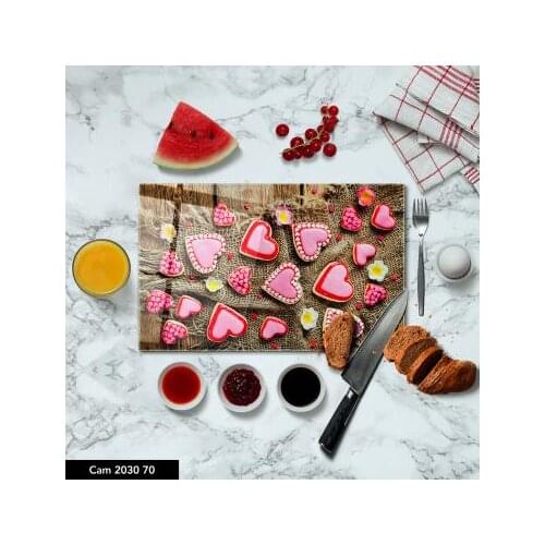 DTMEXPRESS Temperred Glass Decorative Kitchen Cutting Board Easy Clean Healthy Food Fruit Chopping Board Presentation Board