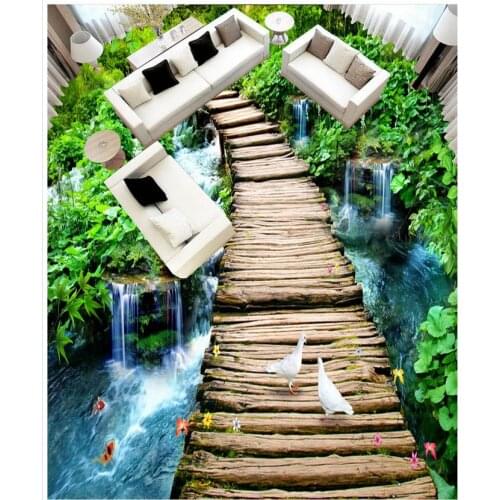 Custom photo floor wallpaper fish 3d Custom Photo self-adhesive 3D floor PVC waterproof floor 3D wallpaper 3d floor murals PVC