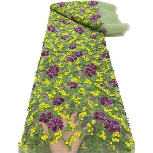 French Lace Fabric African Tulle Lace Fabric 2021 High Quality Lace Nigerian Sequins Lace Fabrics Embroidered Dress r20-68