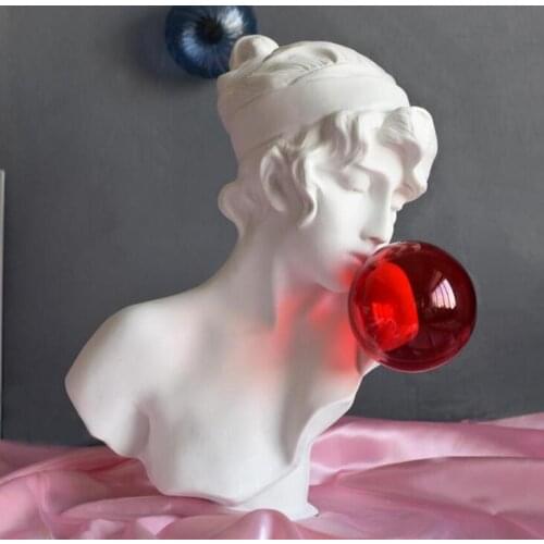 HHT40cm european style bubble blowing girl decoration Nordic creative character sculpture modern living room window display gift