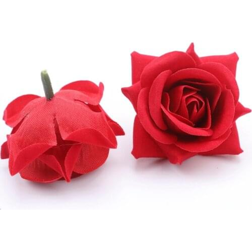 Artificial Rose Flower Heads 10pcs DIY Wedding Bridal Hair Clip Wreath Dress