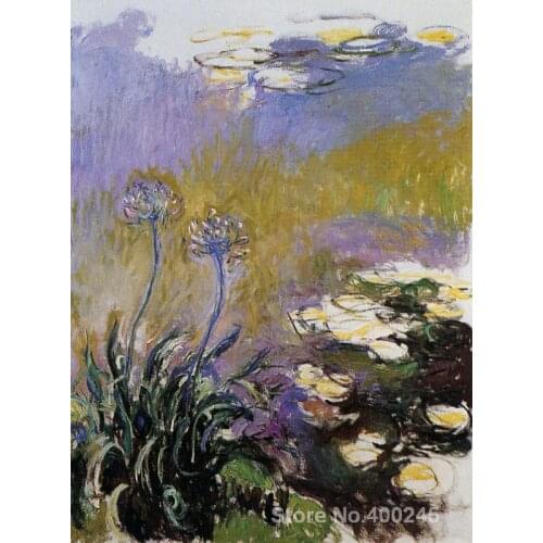 Canvas Art online Claude Monet Paintings Agapanthus High quality Hand painted