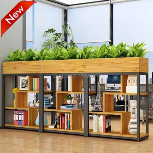 Wrought iron partition shelf balcony multi-layer bookshelf simple office flower shelf living room floor-to-ceiling screen partit