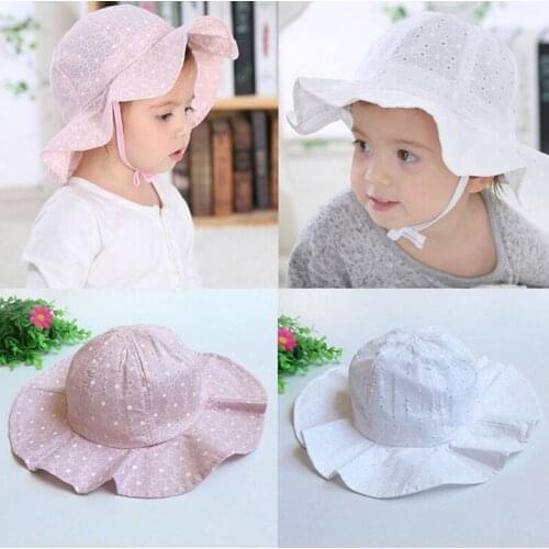 Summer Baby Kids Cotton Toddler Infant Sun Cap Outdoor Baby Girls Boys Sun Beach Hats
