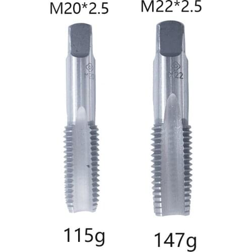 JUSTINLAU 2Pcs Hss Right Hand Tap Drill Hand Tools Screw Thread Metric Plug Taps M18 M20