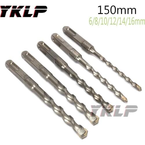 150mmSDS Plus Drill Bit Set 160mm for Concrete Wall Brick Block Masonry Hole Saw Electric Hammer Drilling Bits 6/8/10/12/14/16mm