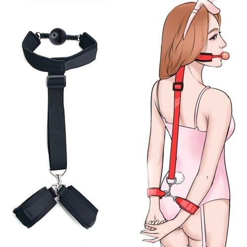 Handcuffs & Ankle Cuffs Gag Ball Sex Game Bdsm Toys Bondage Harness Sex Toys For Women Sextoyscouple Erotic Adult Toys Sexy Shop