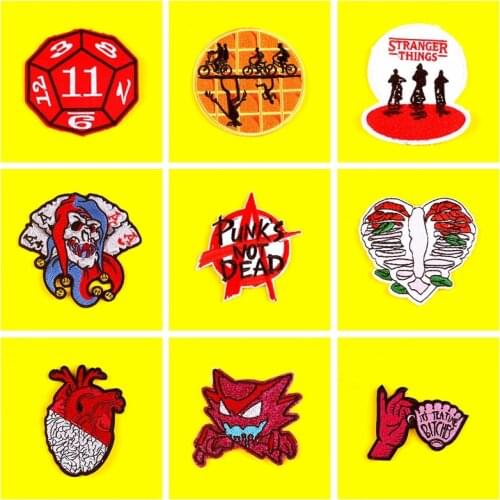 PUNK’S NOT DEAD Embroidered Patches For Clothing Stranger Things Iron On Patches For Clothes Heart Patch Punk Patch Motorcycle
