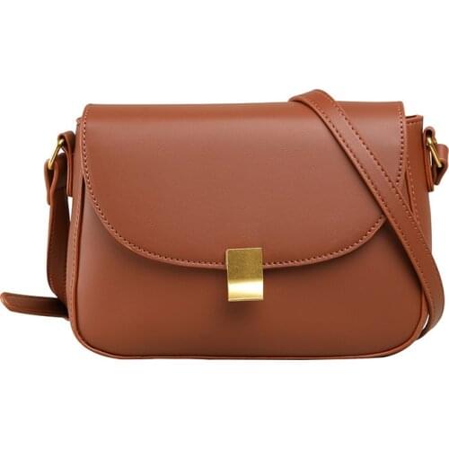 New Korean Fashion Small Square Bag Leisure Metal Buckle Single Shoulder Bag Net Red Foreign Style Soft Leather Messenger Bag