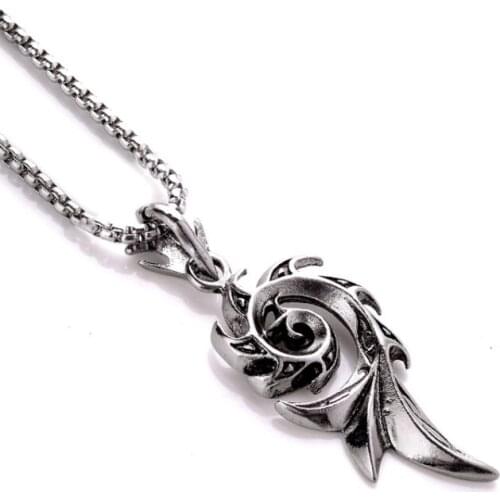 Flame Totem Pendant Necklace Rose Zinc Alloy Unisex Fashion Retro Personality Necklace