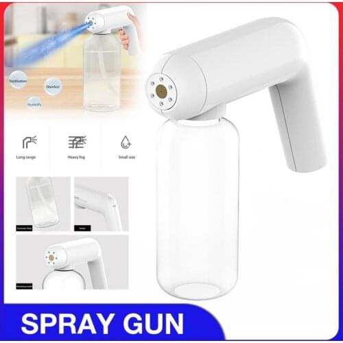 500ml/600ml Portable Handheld Spray Disinfection Gun With Blue Light Usb Charging For Watering Disinfection Household Sprayers