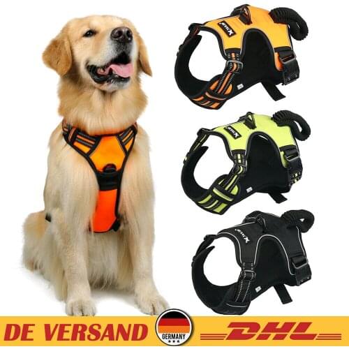 Dog Harness S/M/L/XL No Pull Adjustable Reflective Pet Vest Harness For Dog Walk Out Small Medium Large Dog Cloth Vest Collar