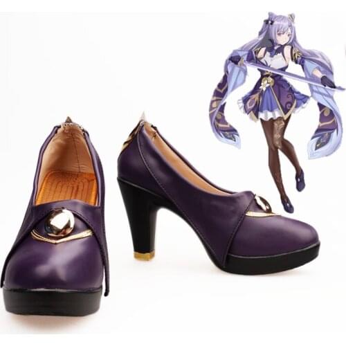 Project KEQING Cosplay Shoes New Game Genshin Impact Cosplay Props Anime Lolita Womens Shoes Custom Size 35-43 Halloween