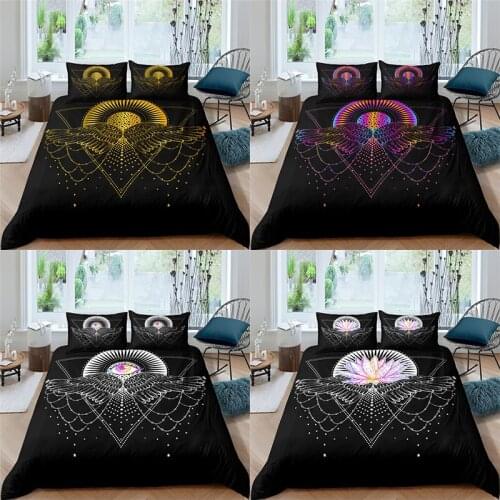 Luxury 3D Wing Print 2/3Pcs Bedding Sets Comfortable Duvet Cover Pillowcase Home Textile Single Queen and King EU/US/AU Size