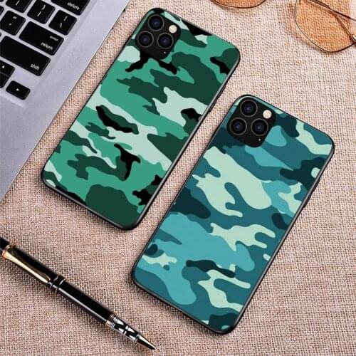 Camouflage pattern soldier Phone Case for iPhone 8 7 6 6S Plus X SE 2020 XR 11 12 Pro mini pro XS MAX Silicone Case