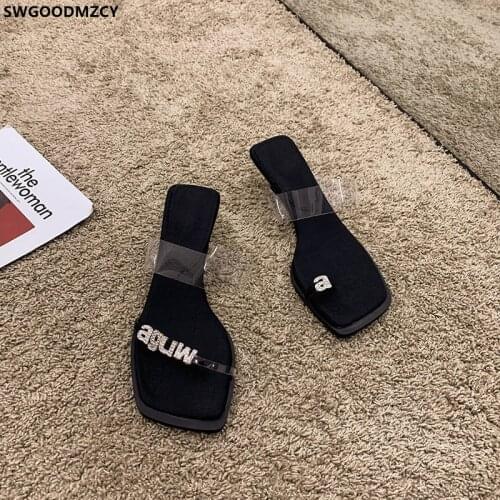 Slides Women Designer Woman Slippers Pumps Women Shoes Ladies Slippers High Heels Slippers Women Summer 2021 Talon Transparente