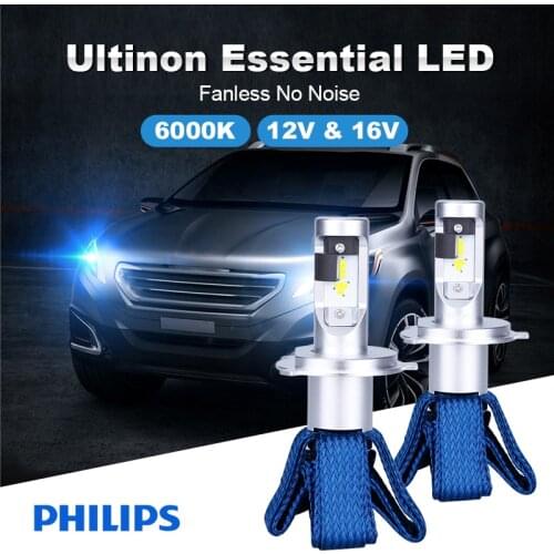 LED H4 H7 H8 H11 Philips Ultinon Essential H16 HB3 HB4 HIR2 9003 9005 9006 9012 Auto Car Light 12V UEX2 6000K LED Fog Lamps 2pcs