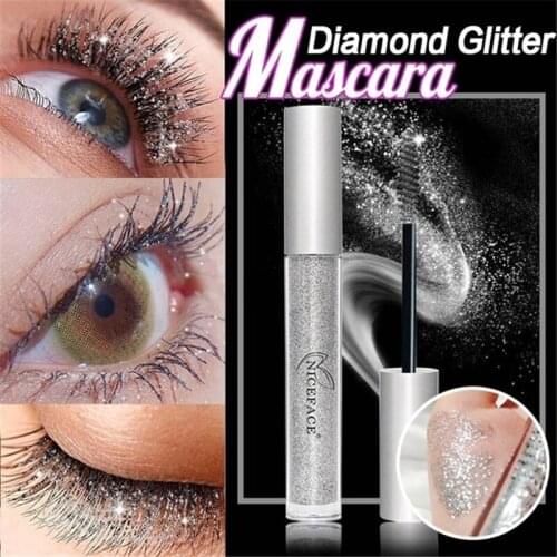 Sparkling Diamond Mascara Waterproof Rimel 5d Curling Mascara for Eyelash Extension Silver Thick Lengthening Eye Lashes Cosmetic