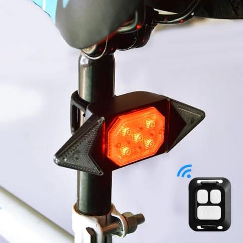 Smart Bike Taillight Wireless Remote Control Rear Bicycle Light Turn Signals 5 Mode USB MTB Road Cycling Safety Warning Lamp