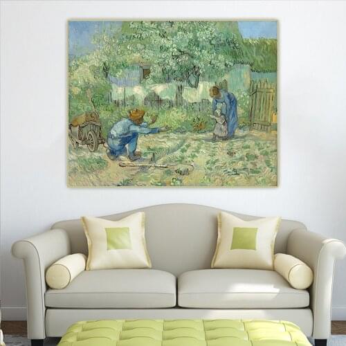 Van Gogh《First Steps》Canvas Art Oil Painting Artwork Aesthetic Picture Poster Wall Hanging Decor Home Living Room Decoration