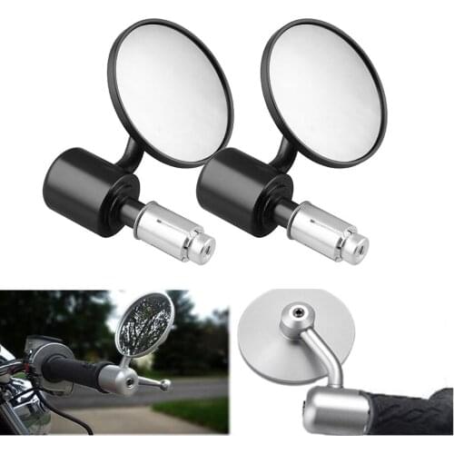 1 Pair 7/8" Motorcycle Rearview Mirror Round Handlebar Bar End Rear View Mirrors Bike Motorbike Side Mirror Accessories