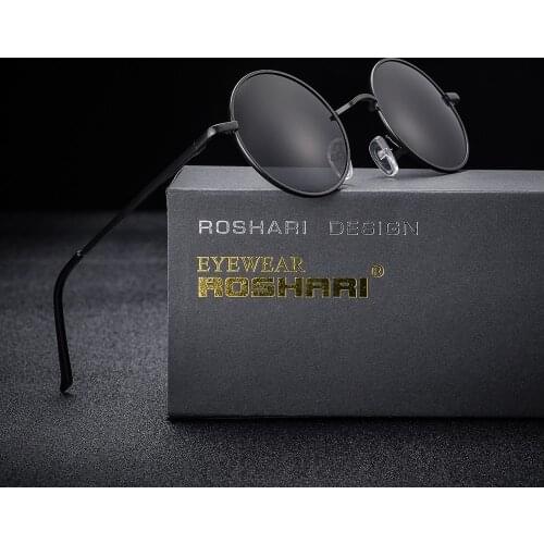 RoShari Vintage Round Polarized Hippie Sunglasses Small Circle Sun Glasses John Lennon A04 With Box