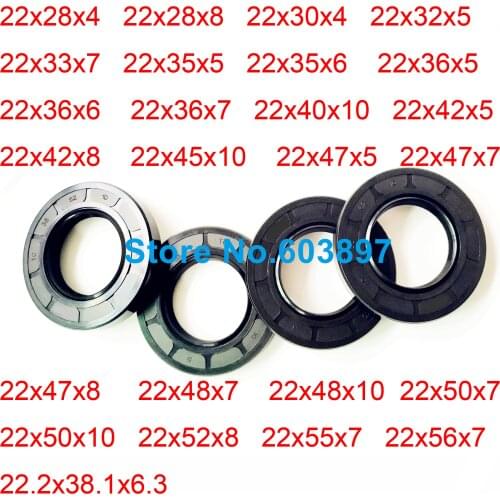 1PC 2PCS 22MM TC NBR Skeleton Oil Seal Simmer Ring Rotary Shaft Radial Gasket Spring 22x47x7 22x47x8 22x48x10 22x50x10 22x52x8Mm