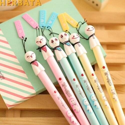 1pc/lot 0.38mm Japanese Sunny Doll Sakura Black Kawaii Chinese Cute Glitter Korean Gel Pen Korea School Supplies Stationery Pens