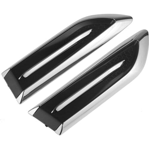 2pcs/lot 3D Sticker Car Hood Chrome Grille Shark Gill Simulation Air Flow Vent Auto Decoration Stickers