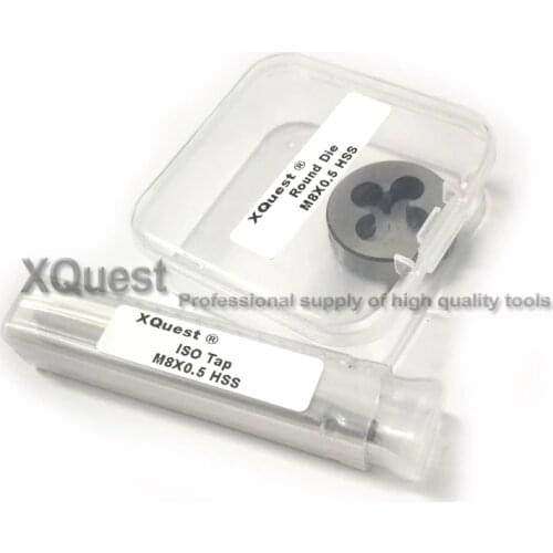 2pcs Metric Screw Tap and Die set M8 M8X1.25 M8X1 Machine Fine thread plug taps cutting round dies M8X0.75 M8X0.5 8X1mm