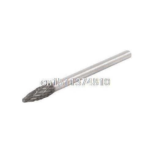 3mm Shank Diameter 4mm Tip Flame Shape Double Cut Grinding Bit
