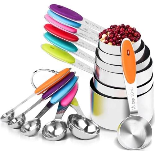 5/10Pcs Kitchen Accessories Stainless Cup Measuring Cup Baking Accessories Measuring Cups and Spoons Cake Tools Kitchen Gadget
