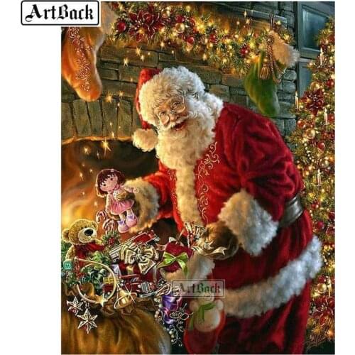 5d diamond painting santa gift full square / round resin diamond mosaic 3d diamond embroidery landscape