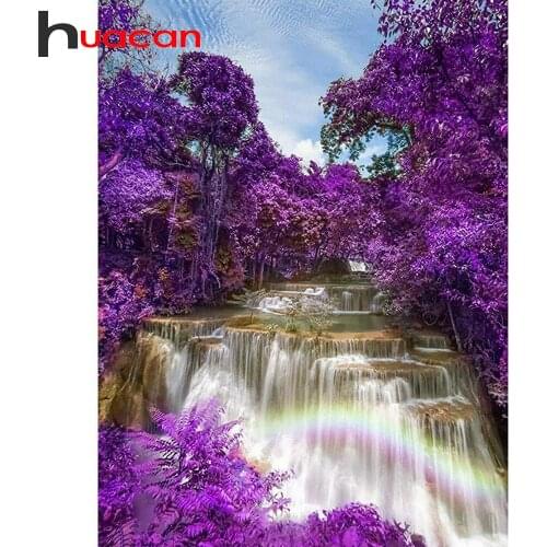 Huacan Diamond Painting Full Drill Round/square Waterfall 5D DIY Diamond Mosaic Embroidery Art Landscape Home Decoration