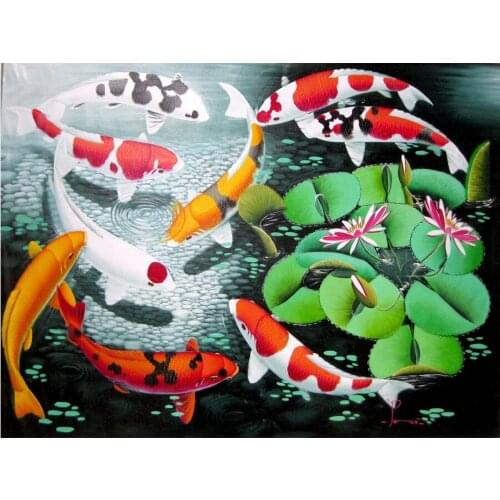 Full 3D Diamond Painting Animal 5D DIY Diamond Embroidery Sale koi Fish Pictures of rhinestones Christmas Home Decoration FG1583