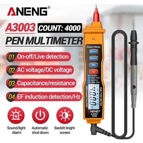 ANENG Digital Pen Multimeter NCV AC/DC Voltmeter Ohmmeter Resistance Capacitance Frequanecy Live Line Test 4000 Counts Tester