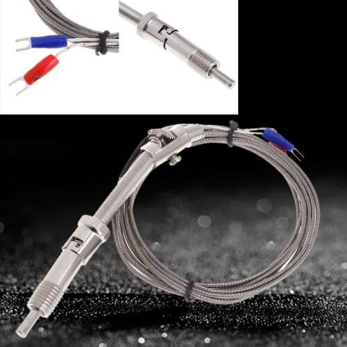 K Type Thermocouple Temperature Sensor Bayonet Compression Spring with 2m Cable 62KD