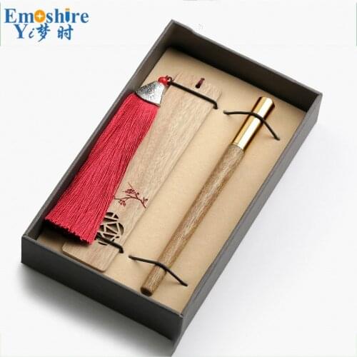Wood Ball pen Roller Ball Pen Ballpoint Pen Solid Wood High-end Bookmark Business Men Stationery Gift Student Supplies P572