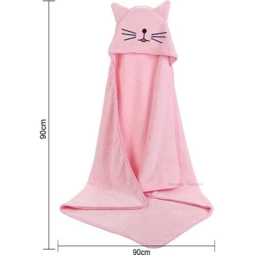 Baby Pink Cat Blankets Baby Hooded Towels Newborn Kids Bathrobe Soft Bath Towel Warm Sleeping Swaddle Wrap For Infant Boys Girls