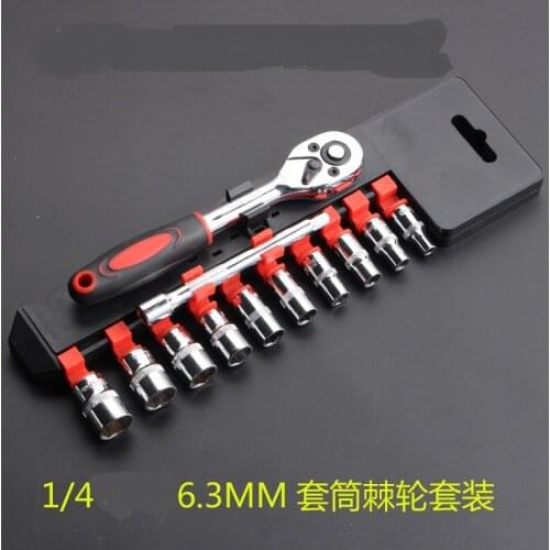 1/4" High Torque Ratchet Wrench for Socket 72 Teeth Cr-v Quick Release Professional Hand Tools A Type Car Repair Tools Set