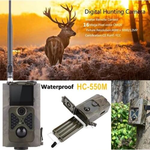 16MP Trail Camera Cellular Wild Hunting Cameras MMS 2G SMS SMTP HC550M Night Vision Photo Trap Wireless Wildlife Surveillance